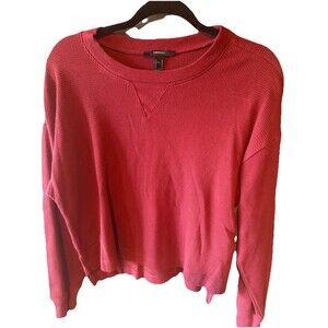 Forever 21 Womens burgundy crew neck Long Sleeve Top M